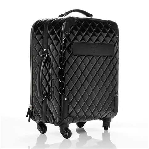 chanel white quilted rolling suitcase luggage|Chanel Luggage .